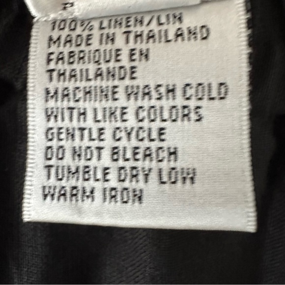 Talbots NWT Vintage Deadstock Irish Linen Long Skirt PL Black Elastic Waist - Picture 7 of 12